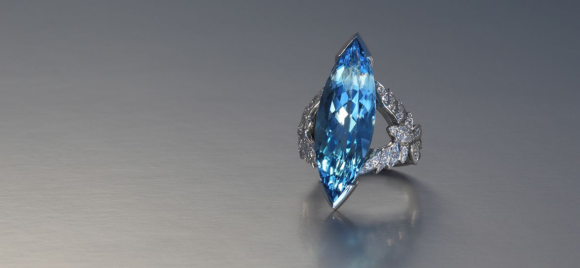 Aquamarine Marquis Ring