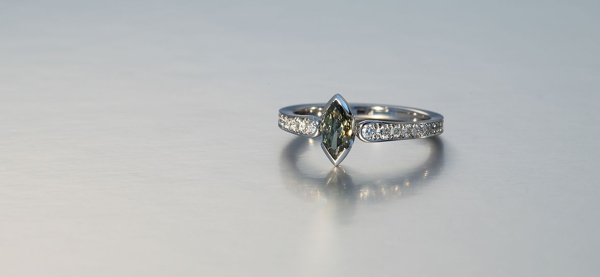 grey yellow diamond ring