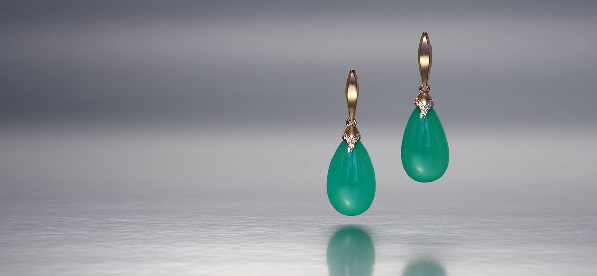 Chrysopras earrings