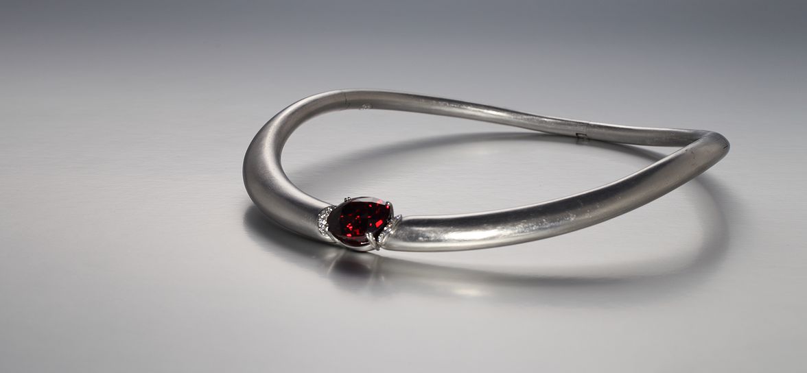 Garnet Platinum Necklace 