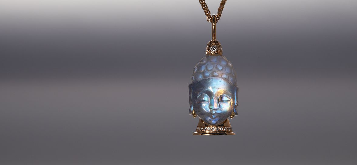 Moonstone buddha pendant 