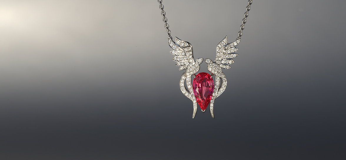 Spinel drop pendant 