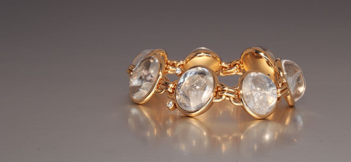 Rock crystal rose gold bracelet 