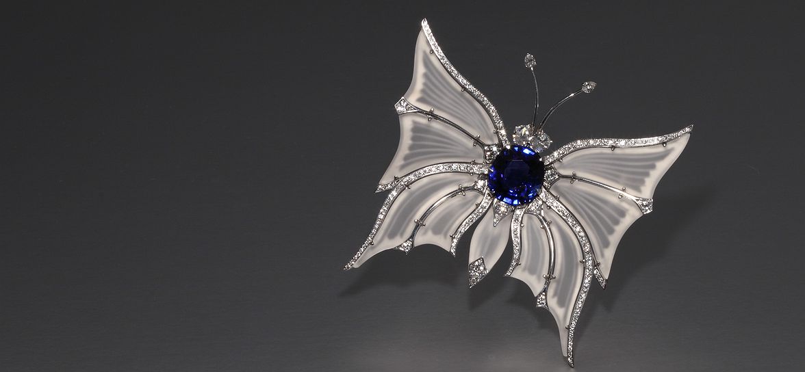 Burma sapphire butterfly brooch 