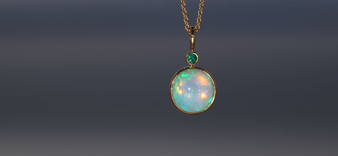 opal tourmaline pendant