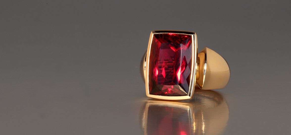 rubellite in rose gold