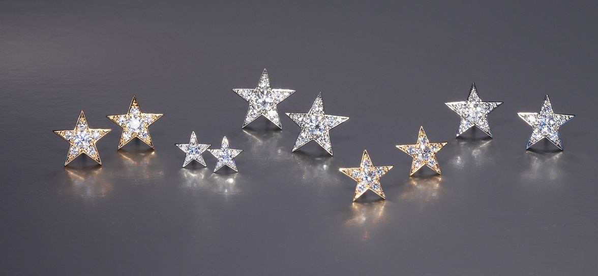 diamond star ear studs 
